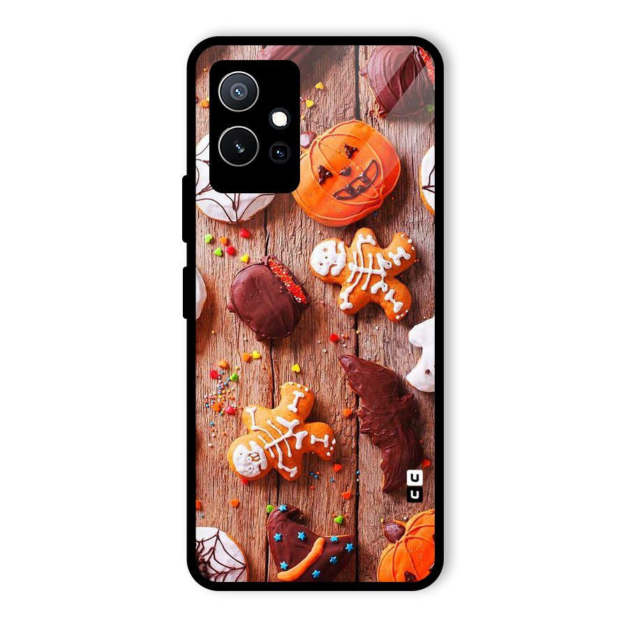 Halloween Chocolates Glass Back Case for Vivo Y75 5G