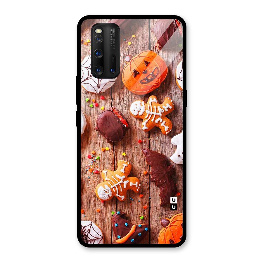 Halloween Chocolates Glass Back Case for Vivo iQOO 3