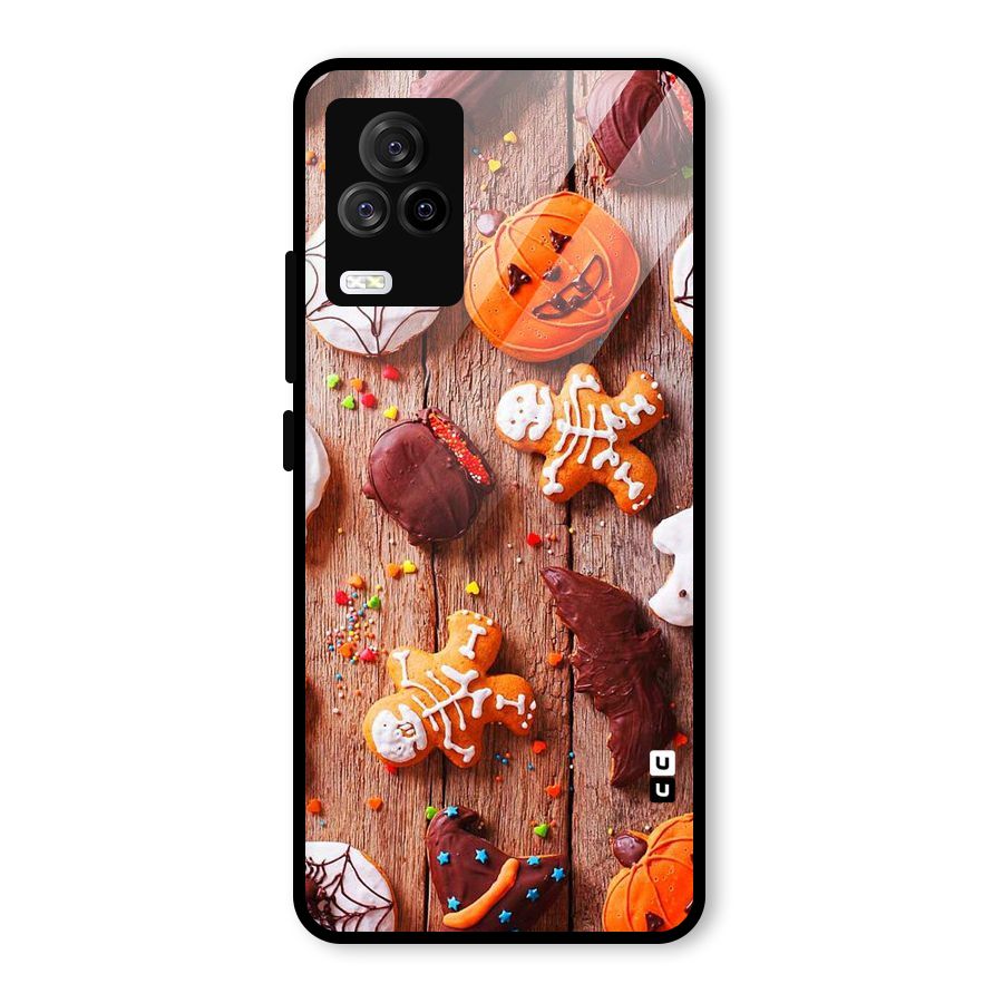 Halloween Chocolates Glass Back Case for Vivo iQOO 7 Legend 5G