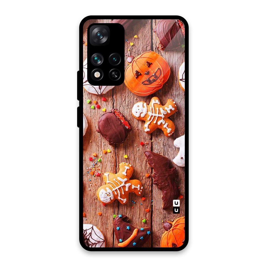 Halloween Chocolates Glass Back Case for Xiaomi 11i HyperCharge 5G
