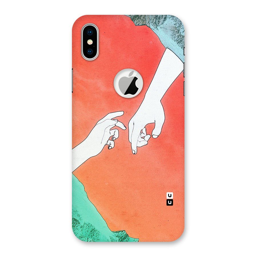 Hand Paint Drawing Back Case for iPhone XS Logo Cut