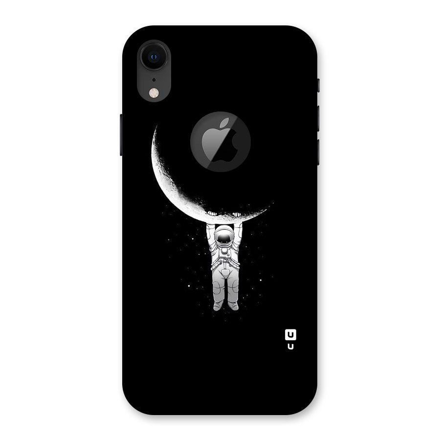 Hanging Astronaut Back Case for iPhone XR Logo Cut