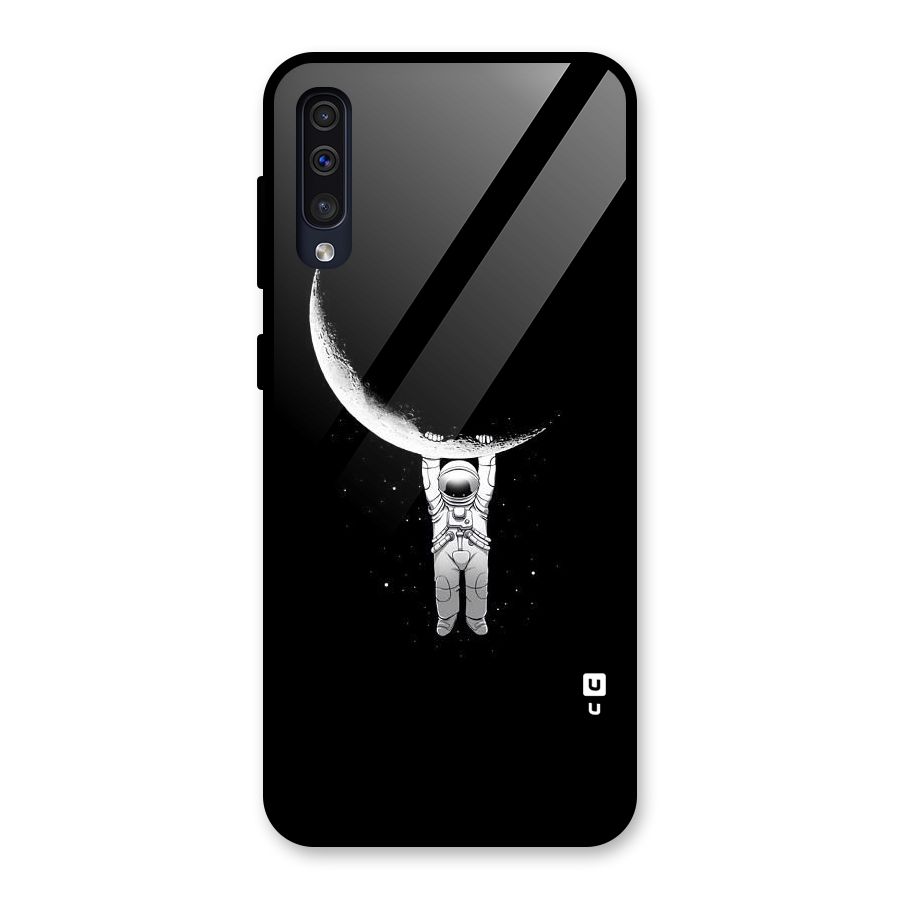 Hanging Astronaut Glass Back Case for Galaxy A30s