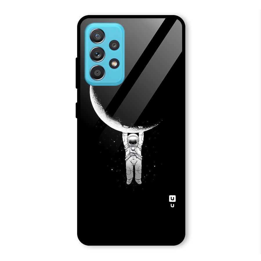Hanging Astronaut Glass Back Case for Galaxy A52s 5G