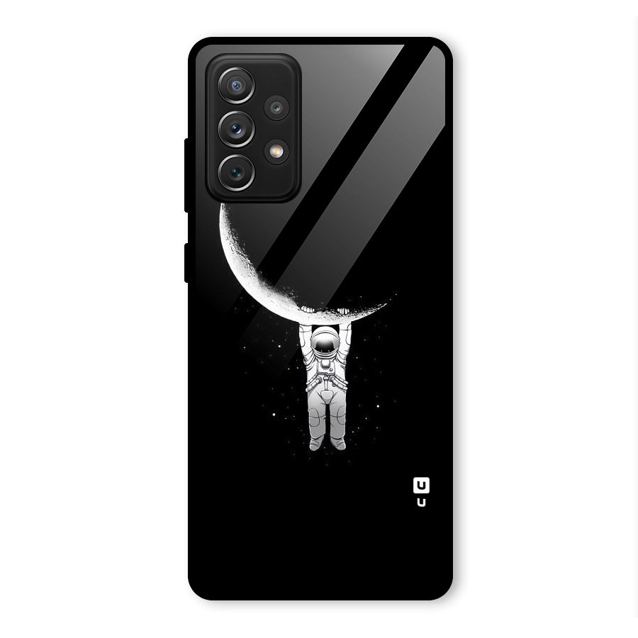 Hanging Astronaut Glass Back Case for Galaxy A72