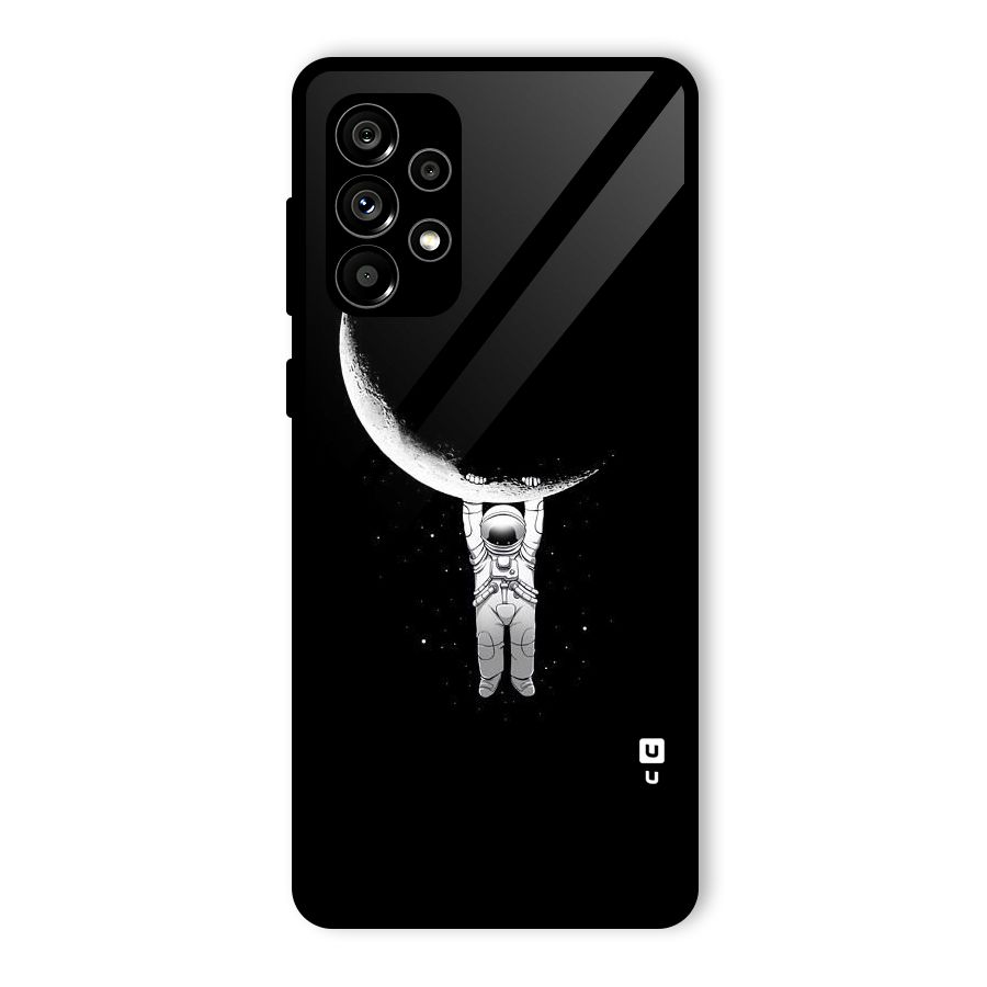 Hanging Astronaut Glass Back Case for Galaxy A73 5G