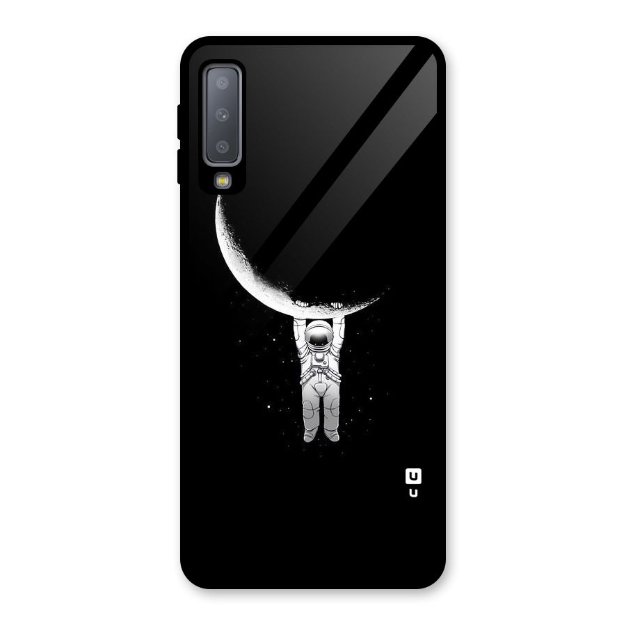 Hanging Astronaut Glass Back Case for Galaxy A7 (2018)
