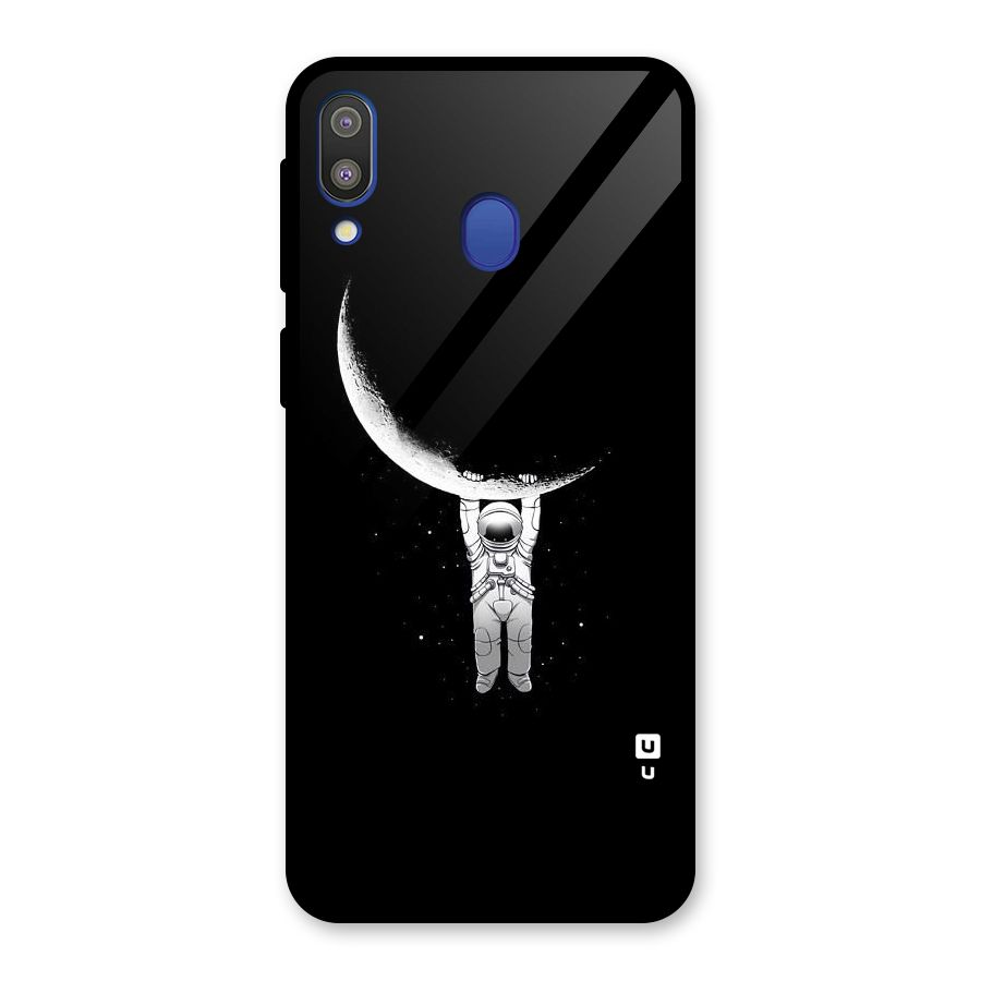 Hanging Astronaut Glass Back Case for Galaxy M20