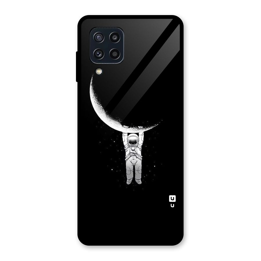 Hanging Astronaut Glass Back Case for Galaxy M32