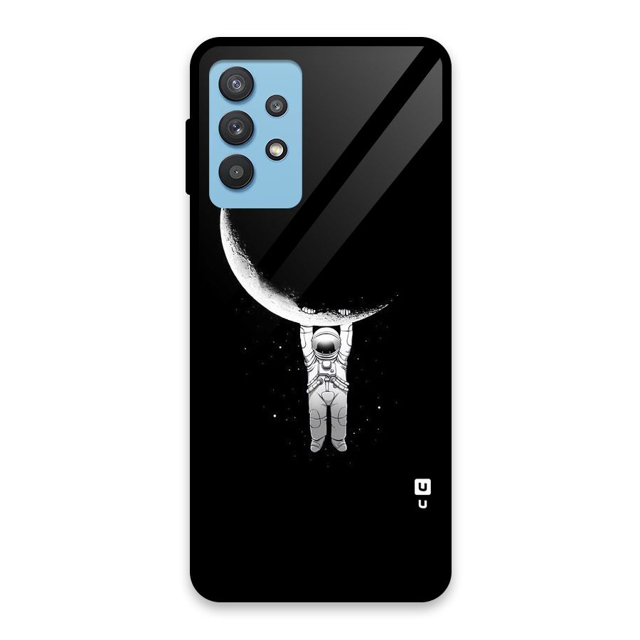 Hanging Astronaut Glass Back Case for Galaxy M32 5G
