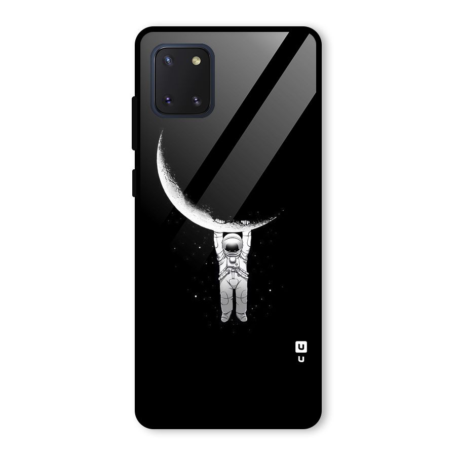 Hanging Astronaut Glass Back Case for Galaxy Note 10 Lite