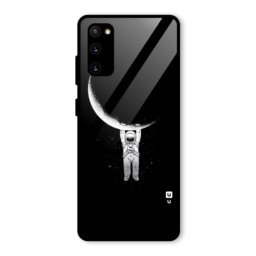 Hanging Astronaut Glass Back Case for Galaxy S20 FE