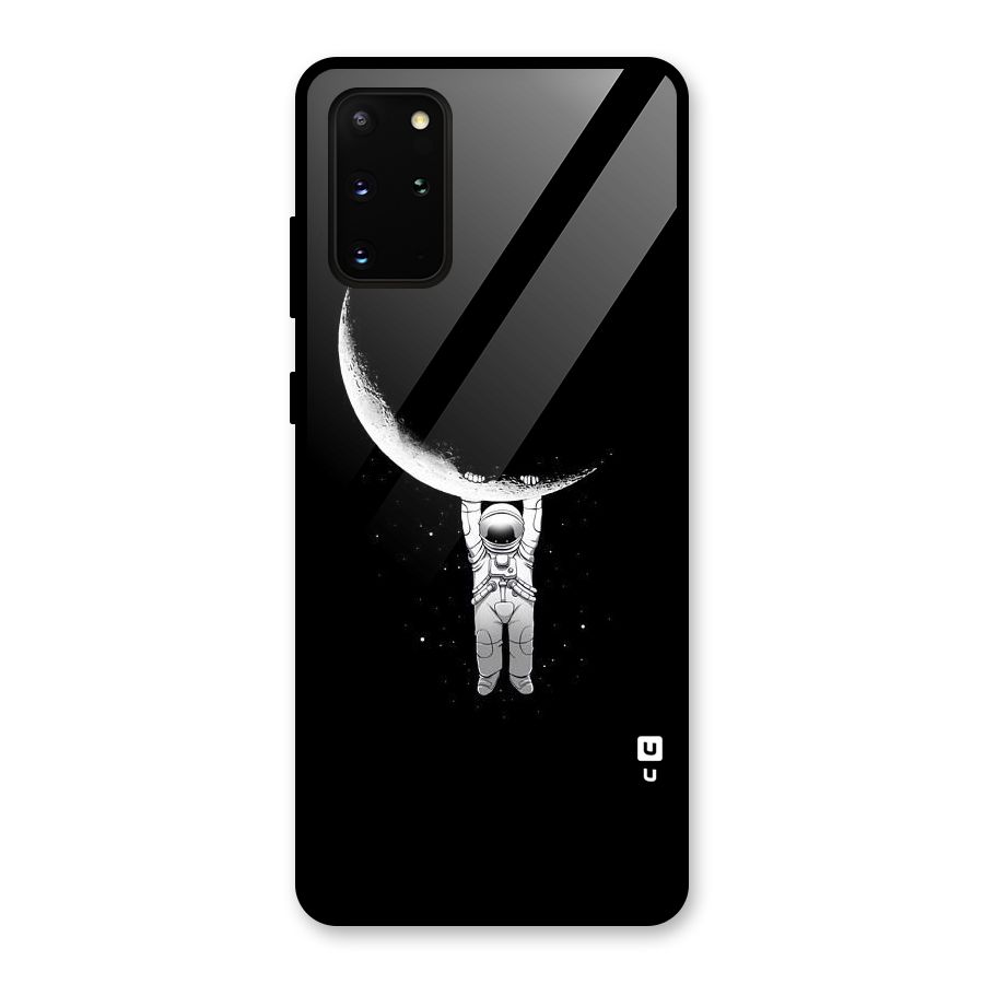 Hanging Astronaut Glass Back Case for Galaxy S20 Plus
