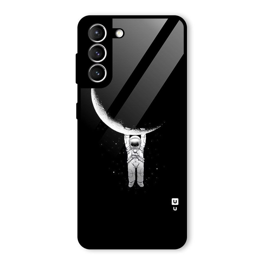 Hanging Astronaut Glass Back Case for Galaxy S21 5G
