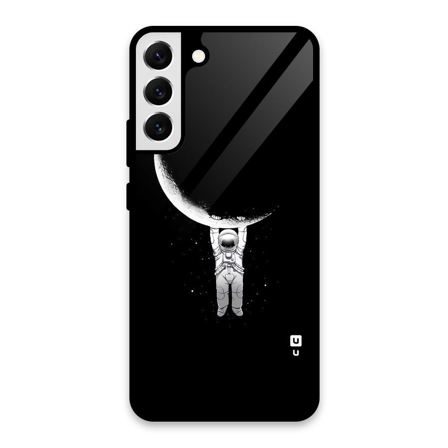 Hanging Astronaut Glass Back Case for Galaxy S22 Plus 5G