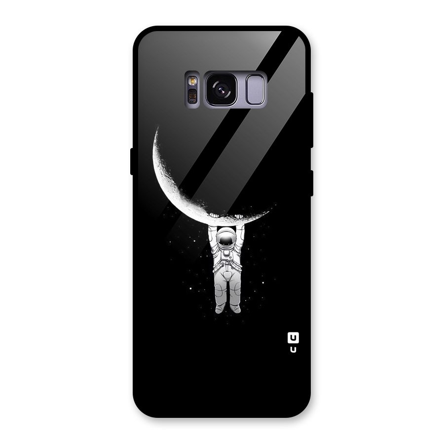 Hanging Astronaut Glass Back Case for Galaxy S8