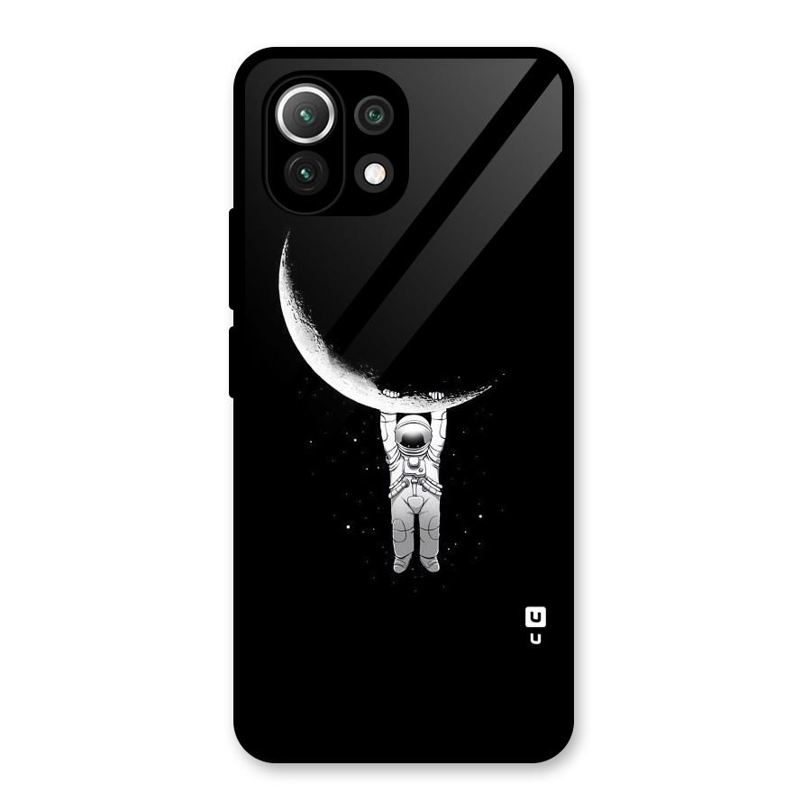 Hanging Astronaut Glass Back Case for Mi 11 Lite NE 5G