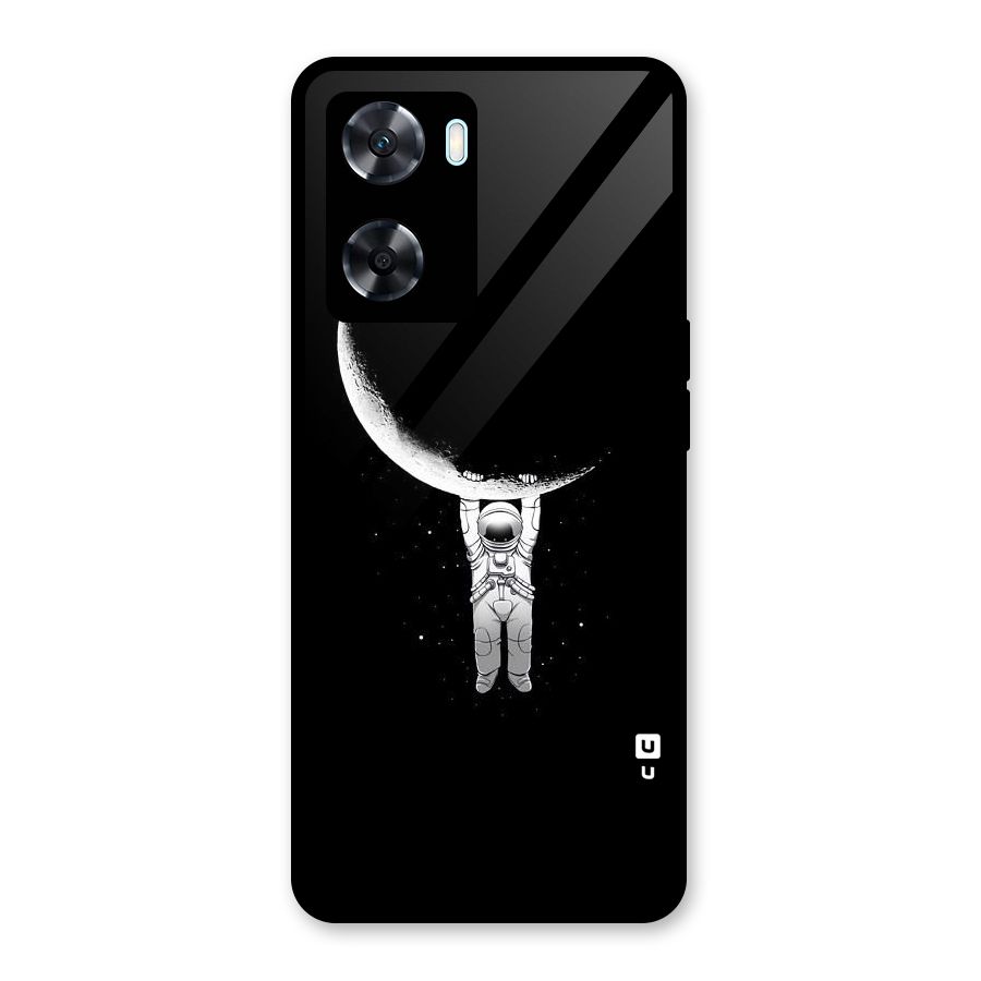 Hanging Astronaut Glass Back Case for Oppo A77