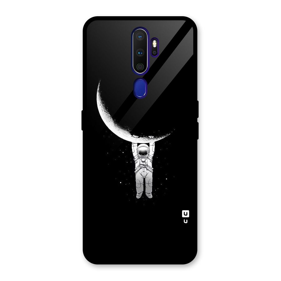 Hanging Astronaut Glass Back Case for Oppo A9 (2020)