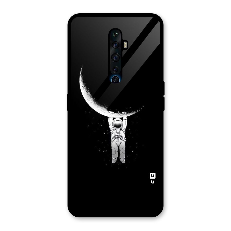 Hanging Astronaut Glass Back Case for Oppo Reno2 F