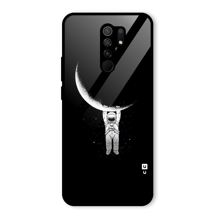 Hanging Astronaut Glass Back Case for Poco M2
