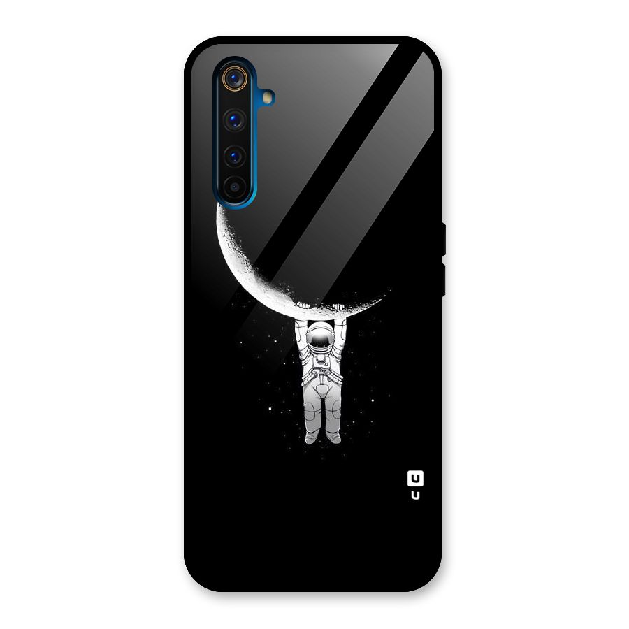 Hanging Astronaut Glass Back Case for Realme 6 Pro