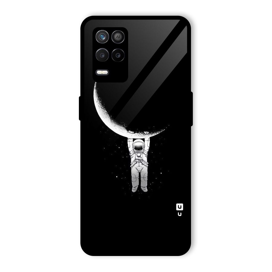 Hanging Astronaut Glass Back Case for Realme 8 5G