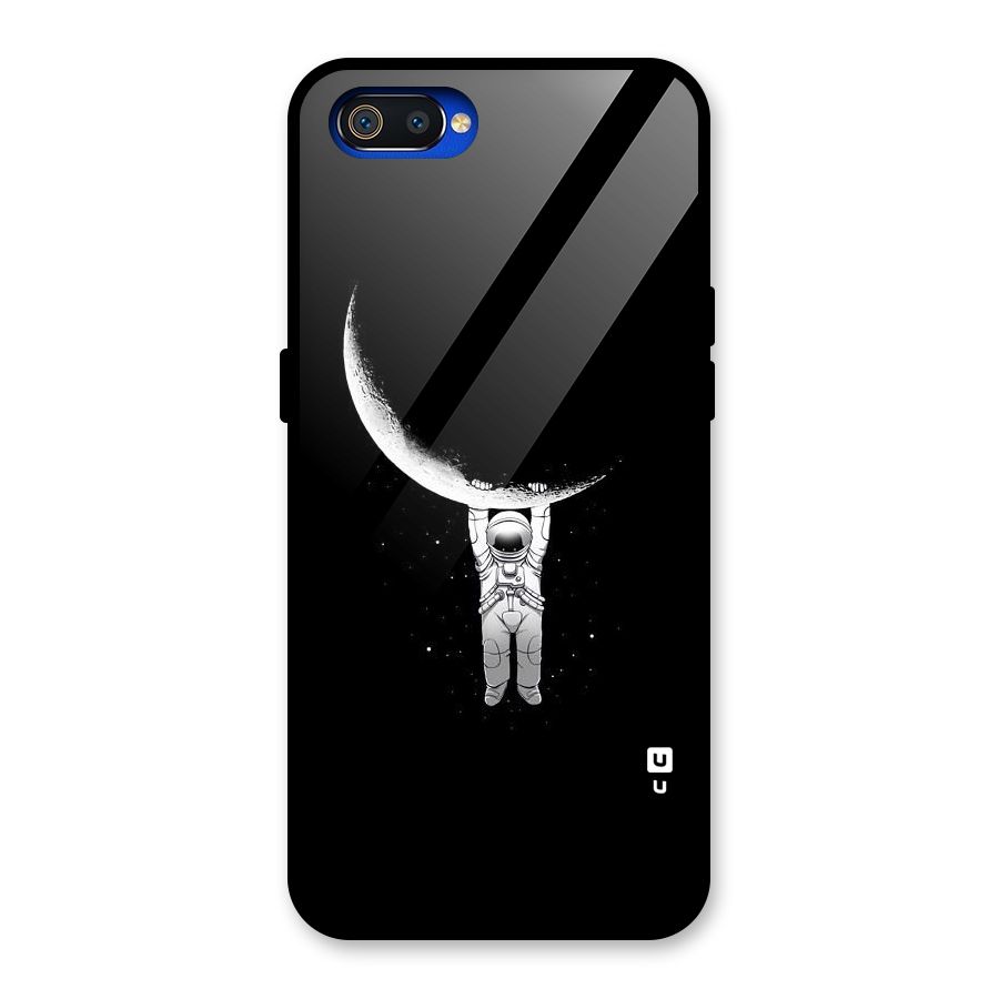 Hanging Astronaut Glass Back Case for Realme C2