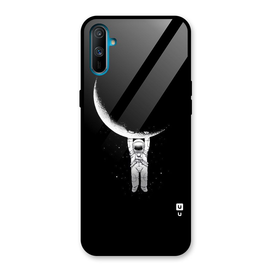 Hanging Astronaut Glass Back Case for Realme C3