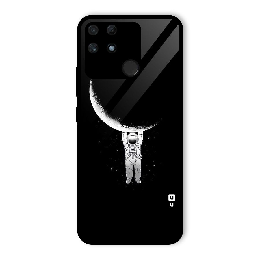 Hanging Astronaut Glass Back Case for Realme Narzo 50A