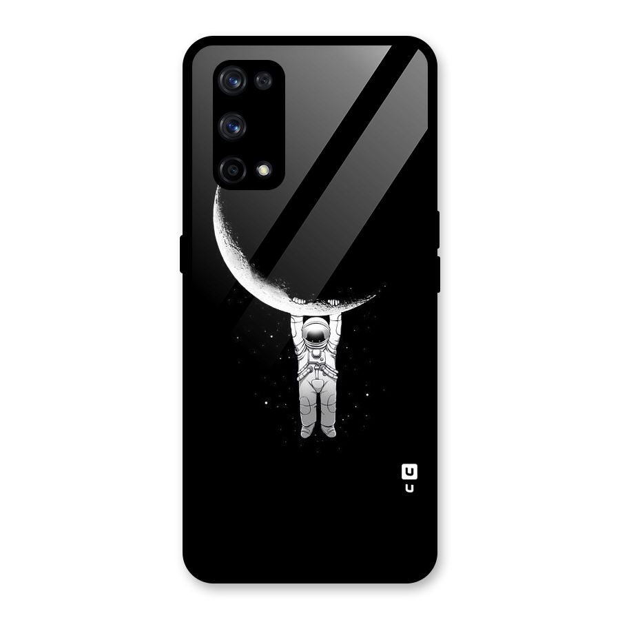 Hanging Astronaut Glass Back Case for Realme X7 Pro