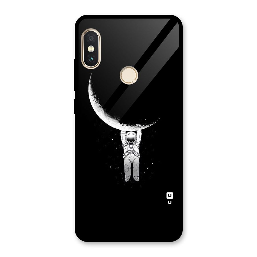 Hanging Astronaut Glass Back Case for Redmi Note 5 Pro