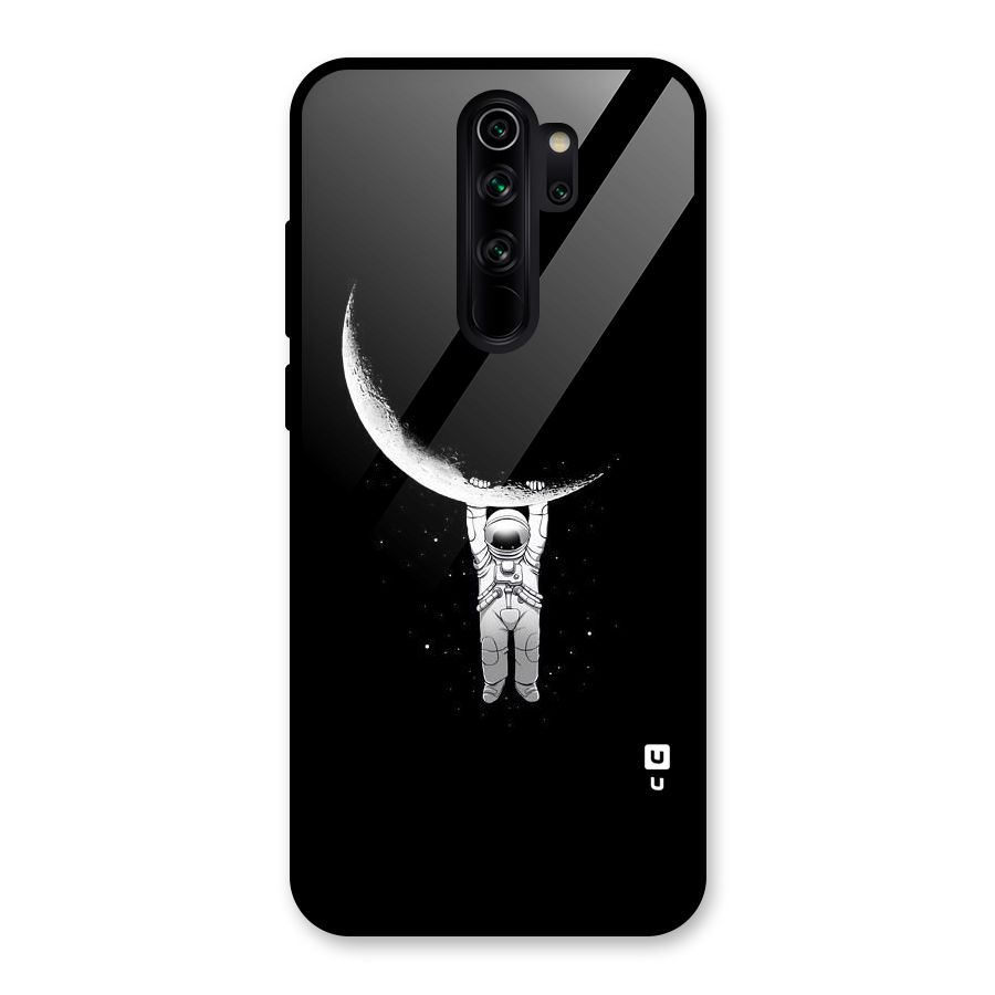 Hanging Astronaut Glass Back Case for Redmi Note 8 Pro