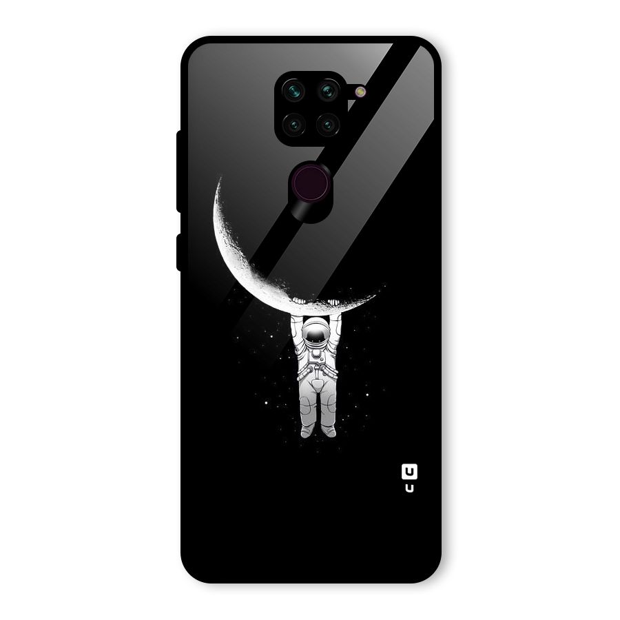 Hanging Astronaut Glass Back Case for Redmi Note 9