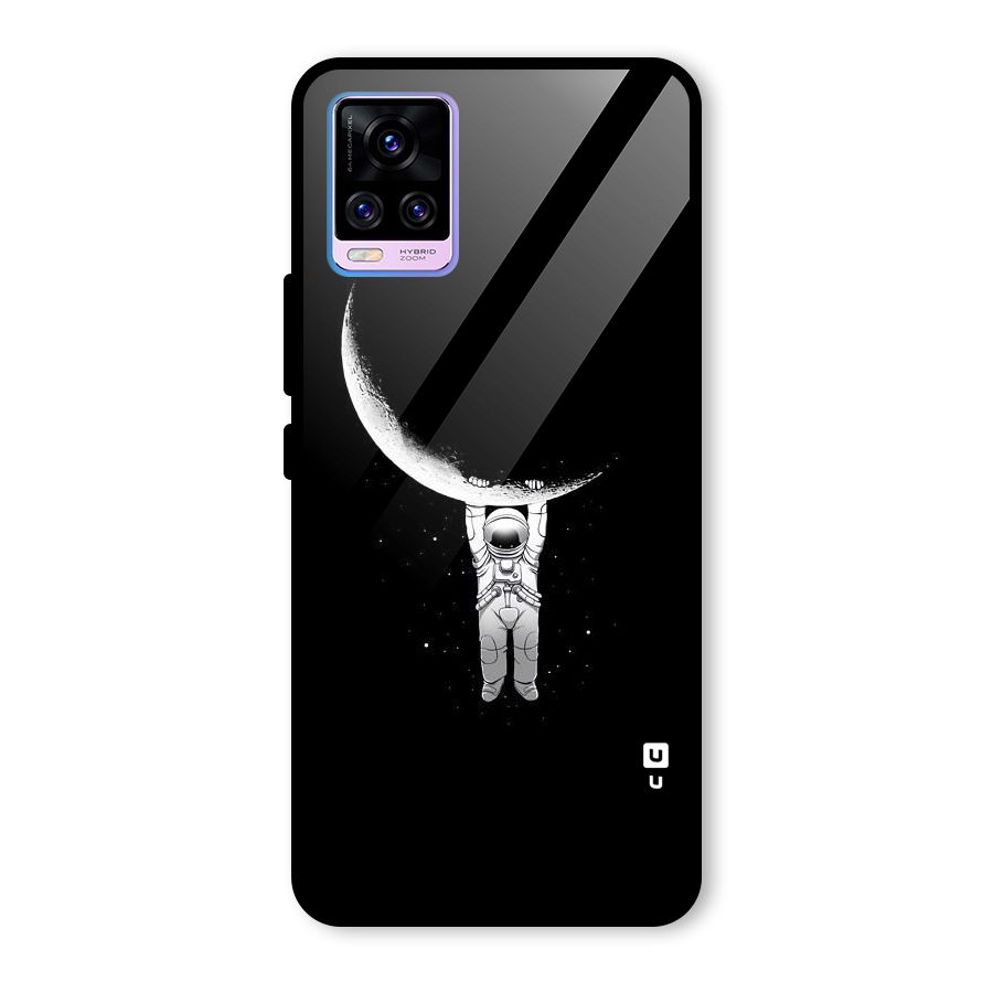 Hanging Astronaut Glass Back Case for Vivo V20 Pro