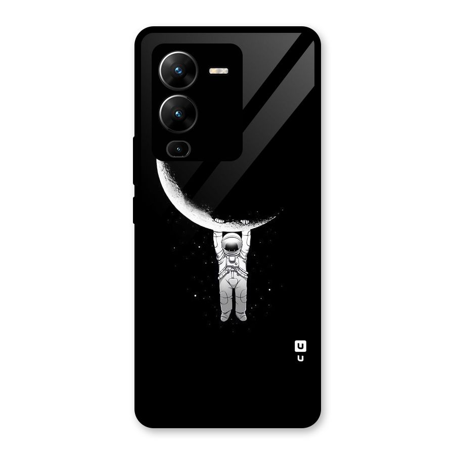 Hanging Astronaut Glass Back Case for Vivo V25 Pro