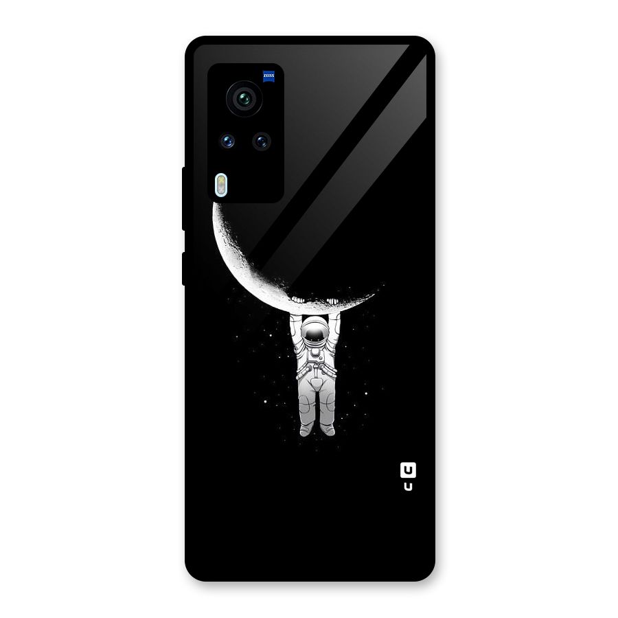 Hanging Astronaut Glass Back Case for Vivo X60 Pro