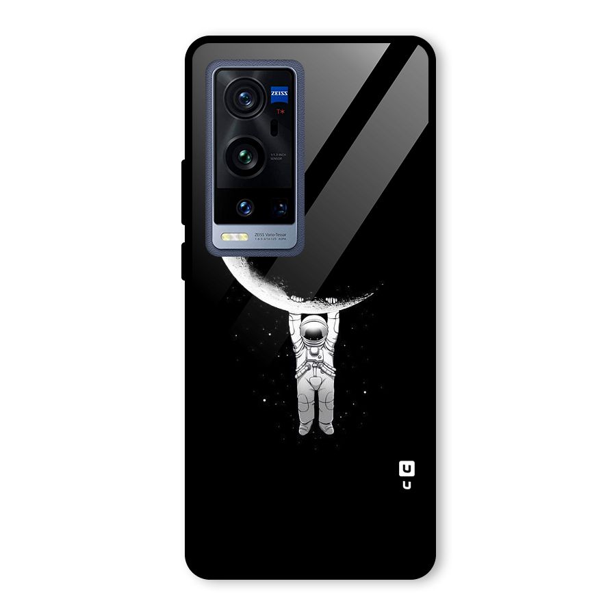 Hanging Astronaut Glass Back Case for Vivo X60 Pro Plus