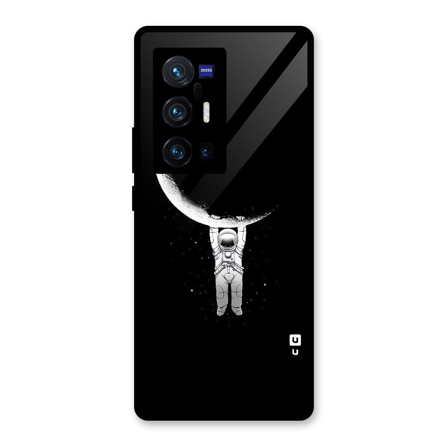 Hanging Astronaut Glass Back Case for Vivo X70 Pro Plus