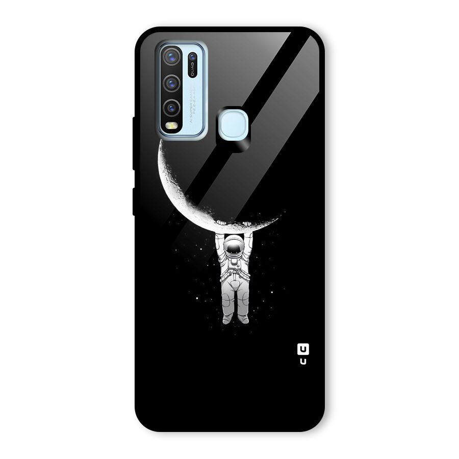 Hanging Astronaut Glass Back Case for Vivo Y30