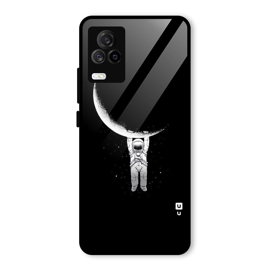 Hanging Astronaut Glass Back Case for Vivo iQOO 7 Legend 5G