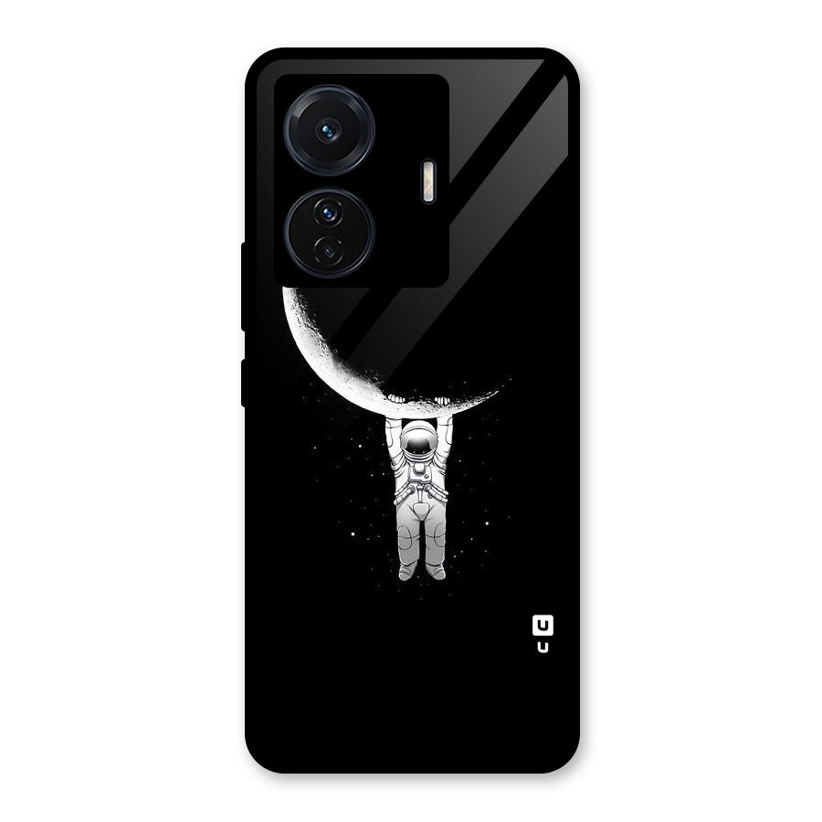 Hanging Astronaut Glass Back Case for Vivo iQOO Z6 Pro