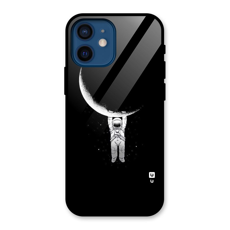 Hanging Astronaut Glass Back Case for iPhone 12 Mini