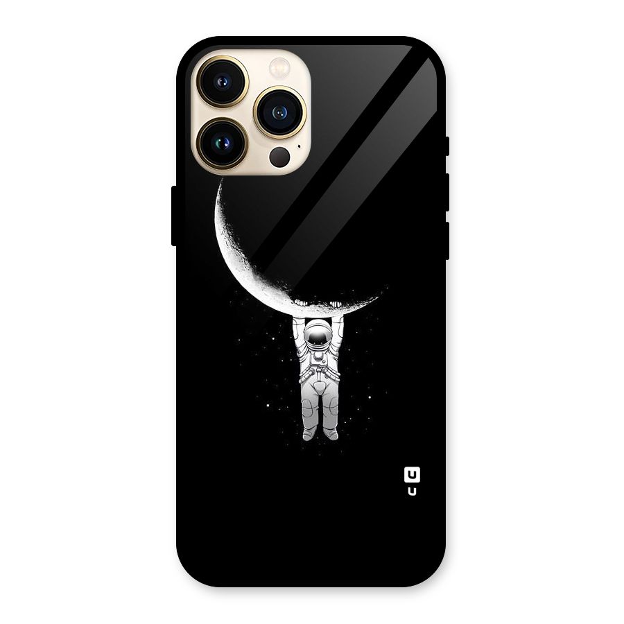 Hanging Astronaut Glass Back Case for iPhone 13 Pro Max