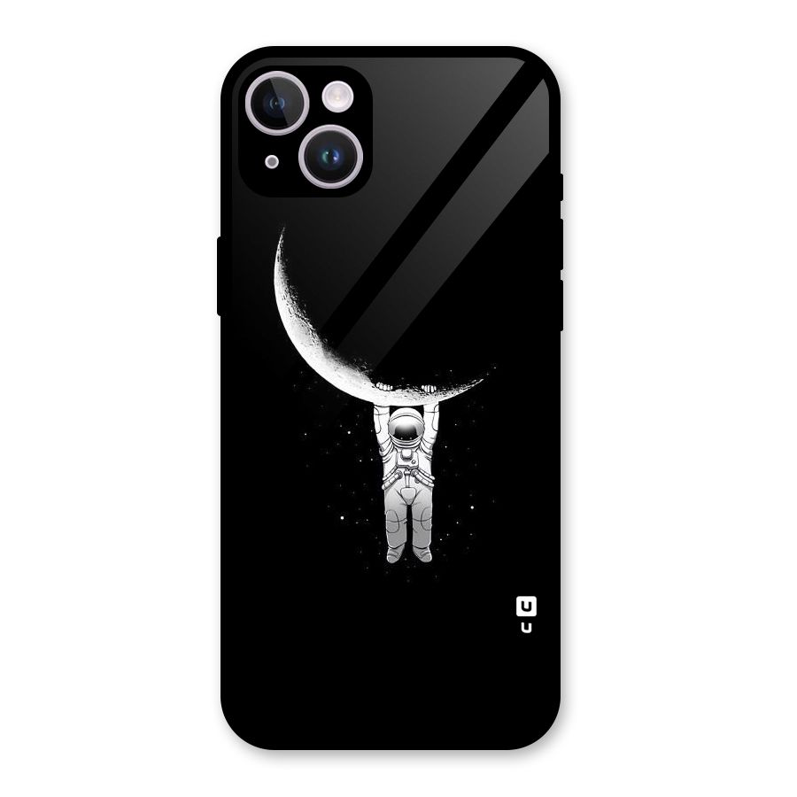 Hanging Astronaut Glass Back Case for iPhone 14 Plus