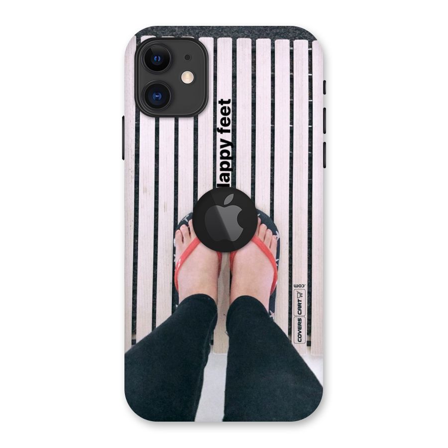 Happy Feet Back Case for iPhone 11 Logo Cut
