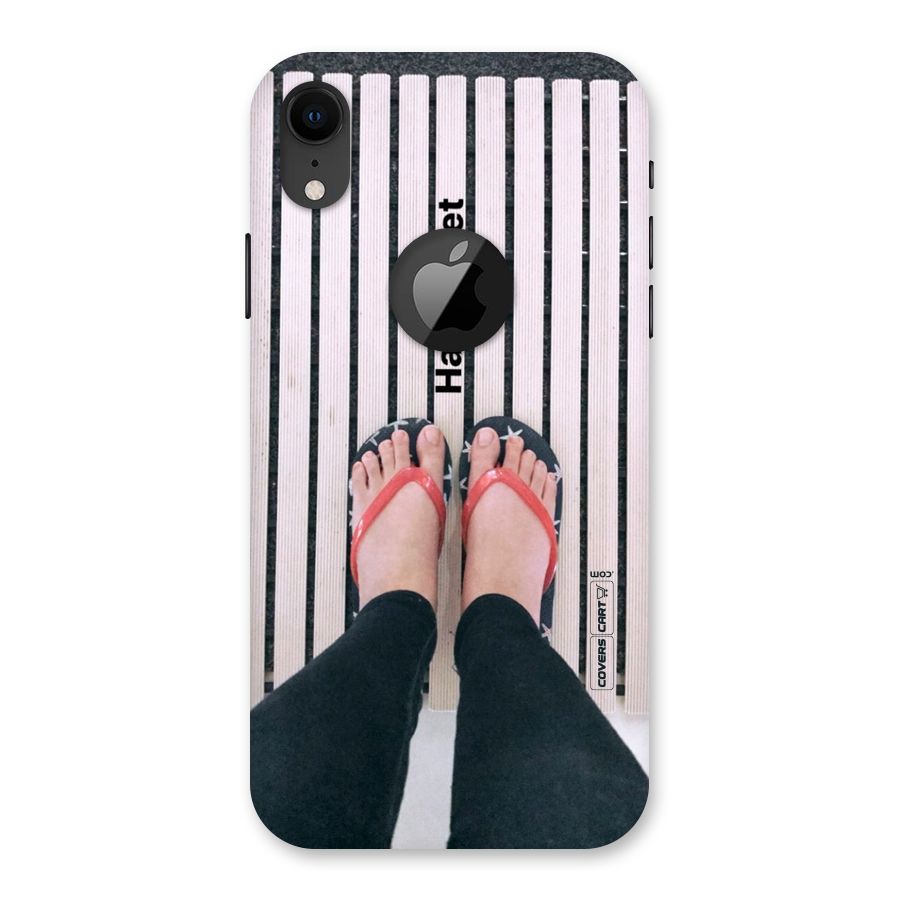 Happy Feet Back Case for iPhone XR Logo Cut