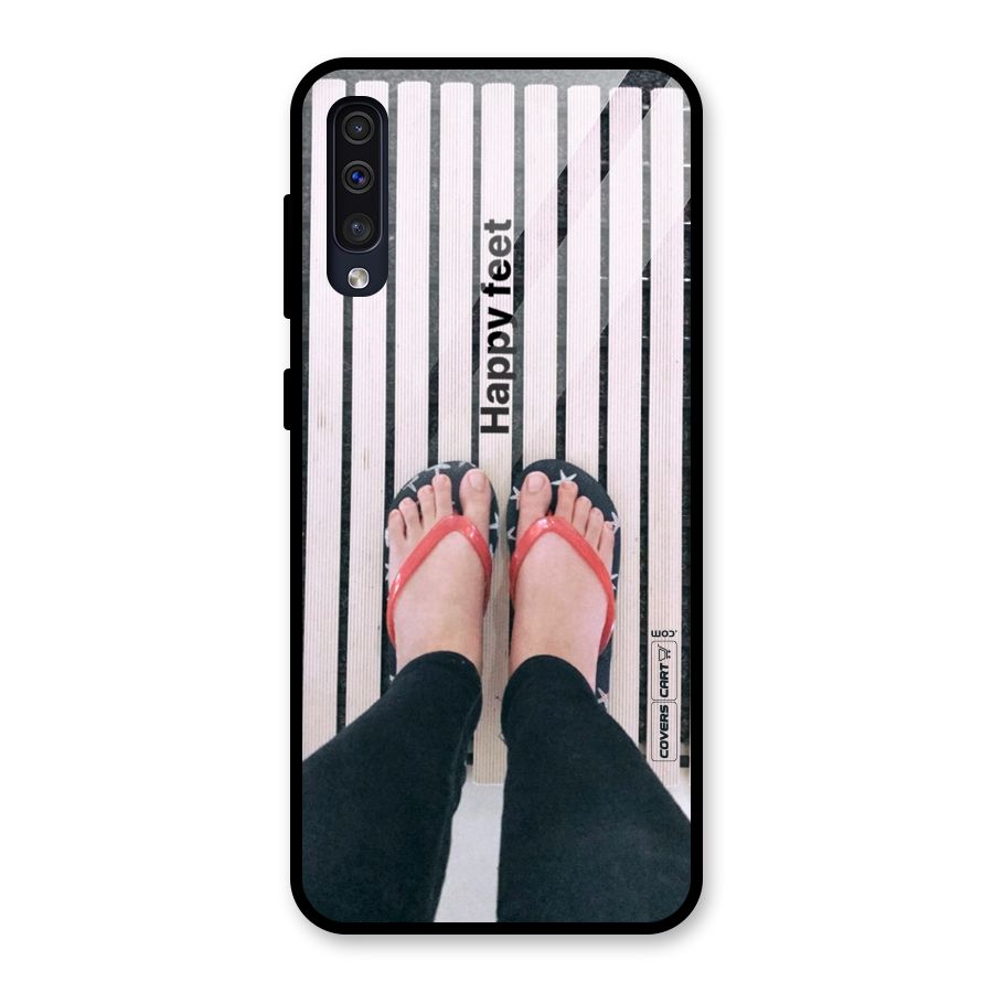 Happy Feet Glass Back Case for Galaxy A50s