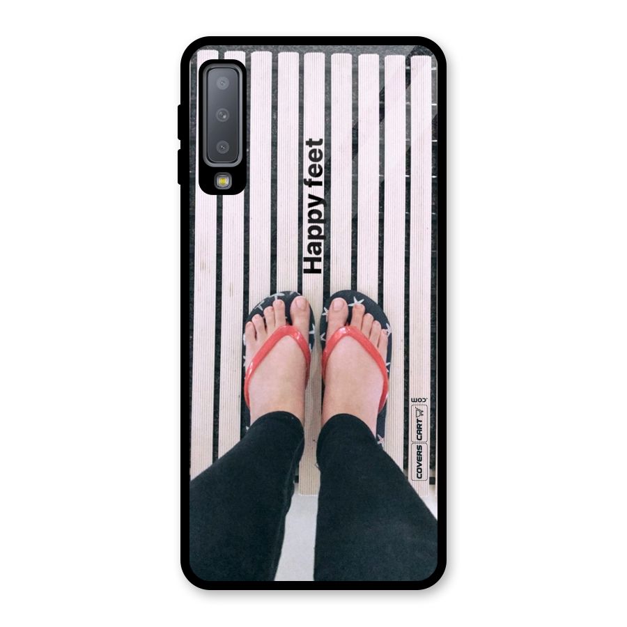 Happy Feet Glass Back Case for Galaxy A7 (2018)