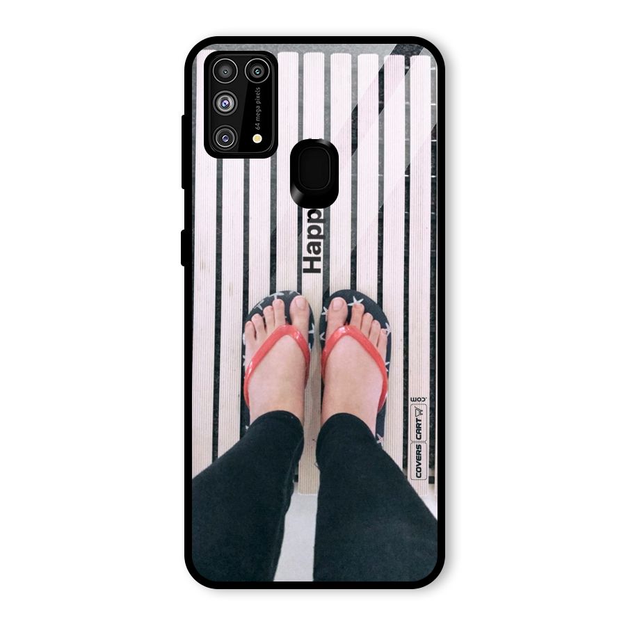 Happy Feet Glass Back Case for Galaxy F41